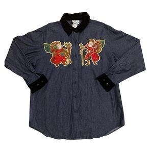 Vintage Santa button-down